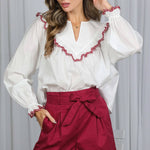 Ruffle Detail Blouse - Chatsworth Boutique