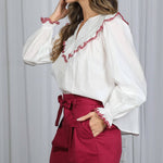 Ruffle Detail Blouse - Chatsworth Boutique
