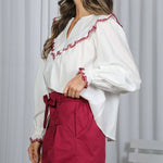 Ruffle Detail Blouse - Chatsworth Boutique