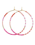 Skinny Pink Beaded Hoops - Chatsworth Boutique