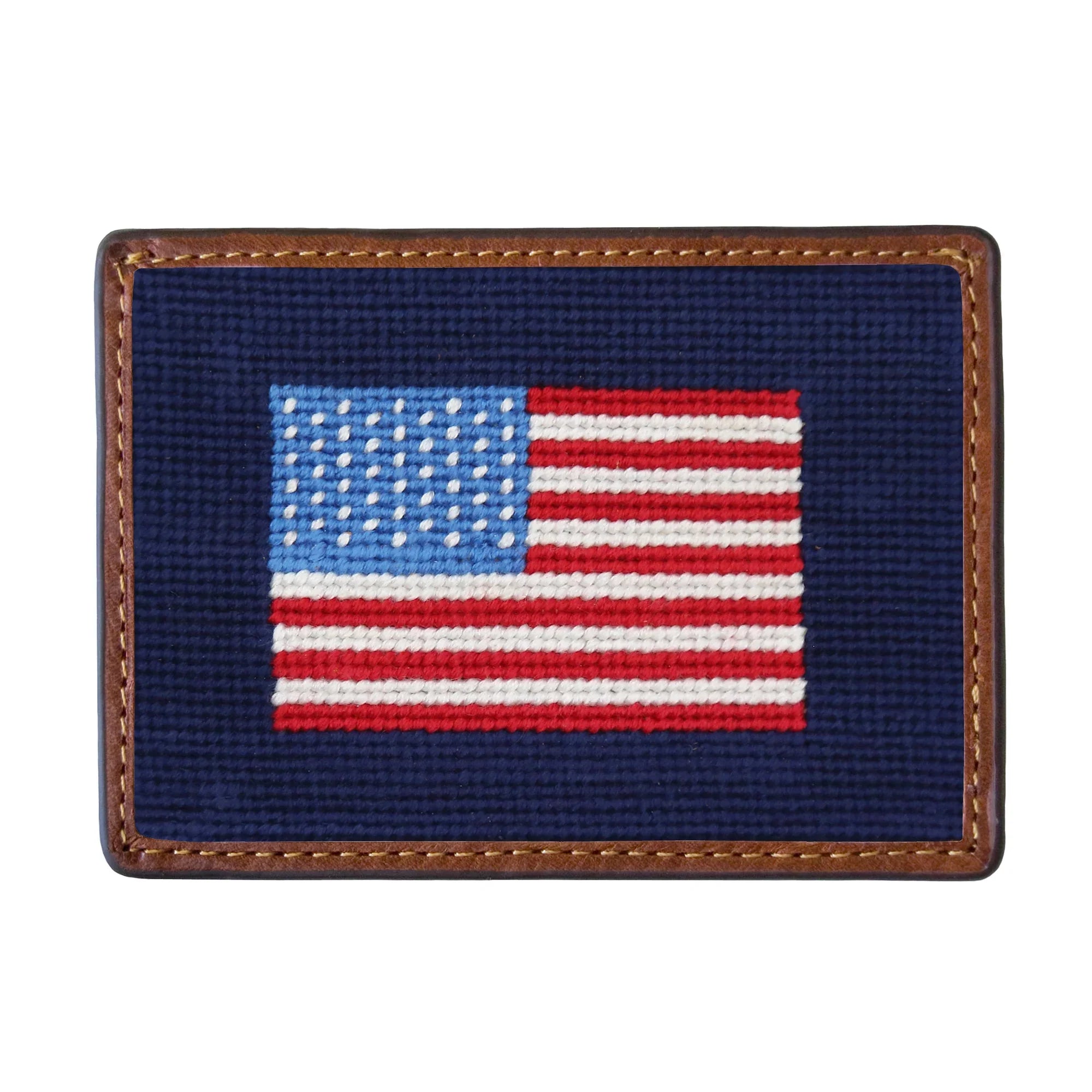 American Flag Embroidered Card Wallet, Smathers & Branson - front view