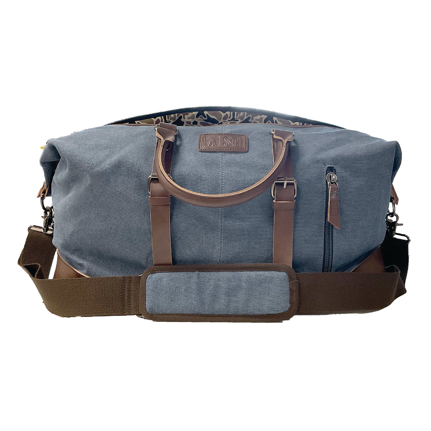 Waxed Canvas Bag, Southern Casanova - denim and grey colorways