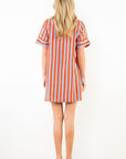 Stripe Button Up Mini Dress