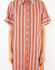 Stripe Button Up Mini Dress