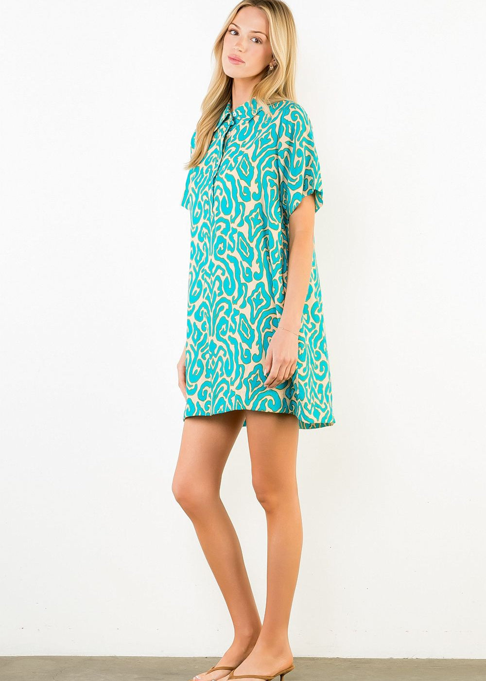 Aqua Pattern Dress