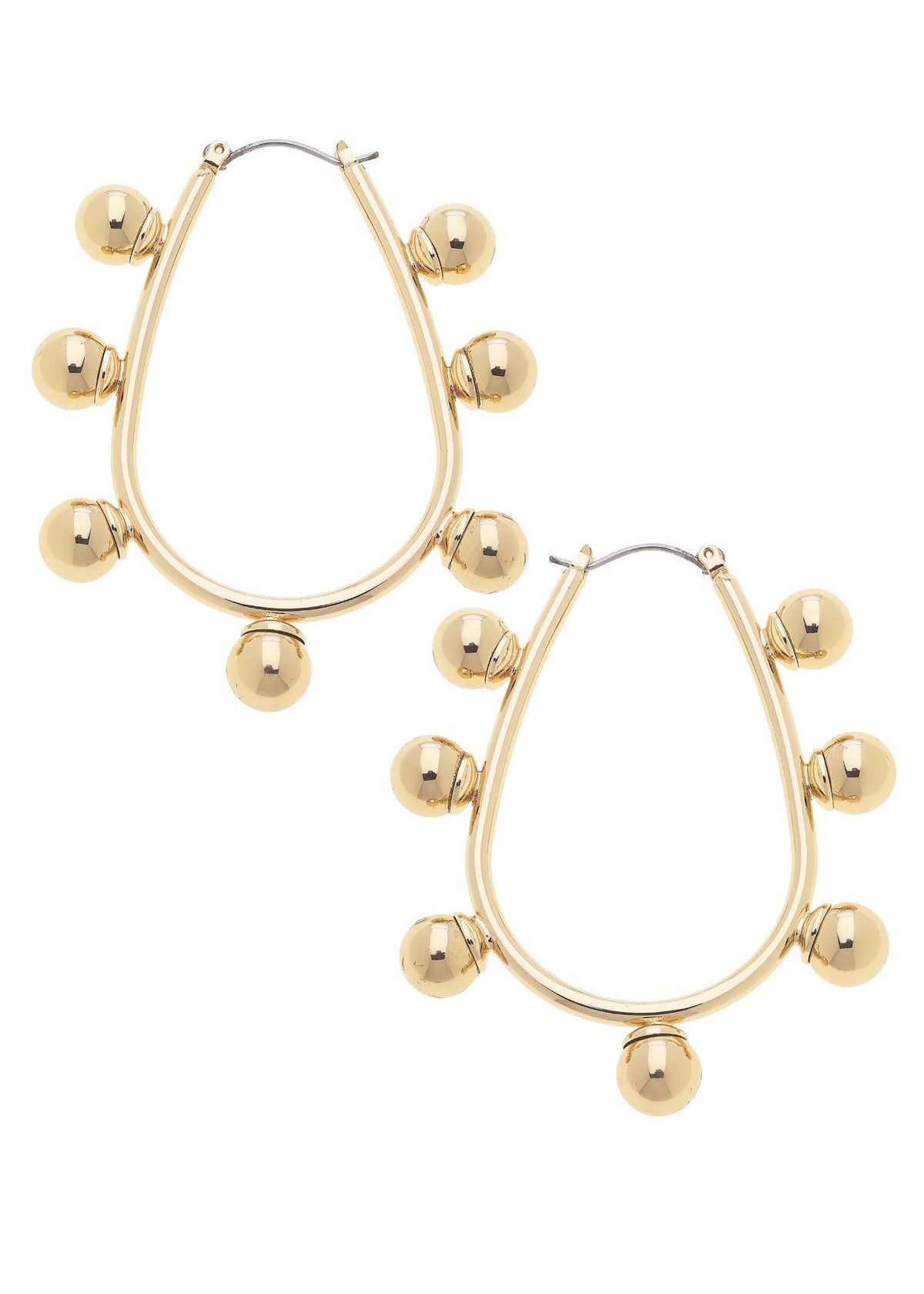 Studded Metal Teardrop Hoops - Chatsworth Boutique