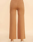 elastic waist pull on knit sweater straight leg pants