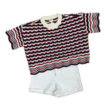 USA Wavy Stripe Knit Blouse - Chatsworth Boutique