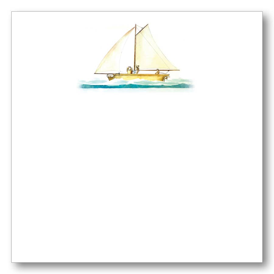 Watercolor Sailboat Note Block - Chatsworth Boutique