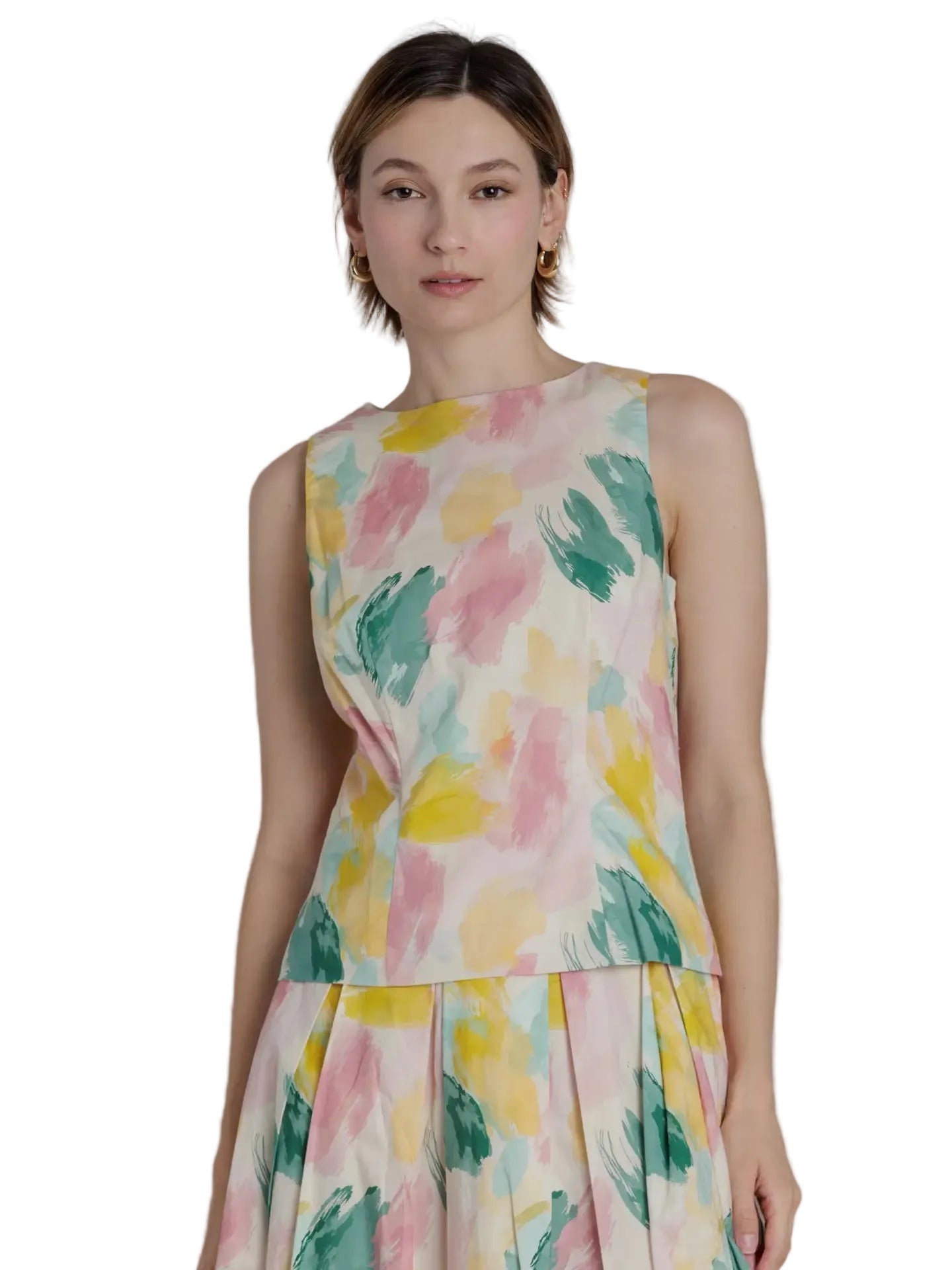 Watercolor Sleeveless Top - Chatsworth Boutique