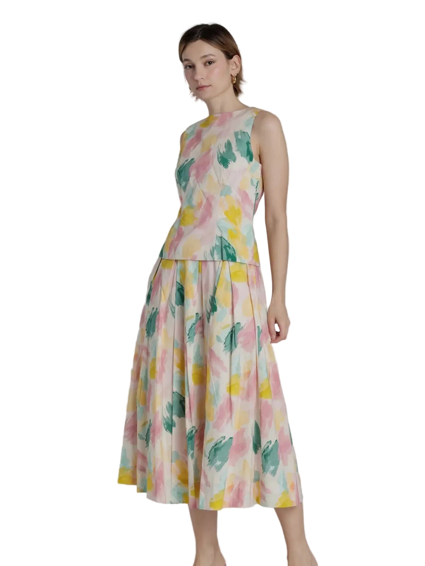 Watercolor Sleeveless Top - Chatsworth Boutique
