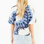 Navy/Powder Blue Blouse - THML