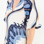 Navy/Powder Blue Blouse - THML