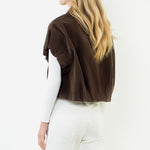 Suede Zip Jacket, Chocolate, Styled - THML