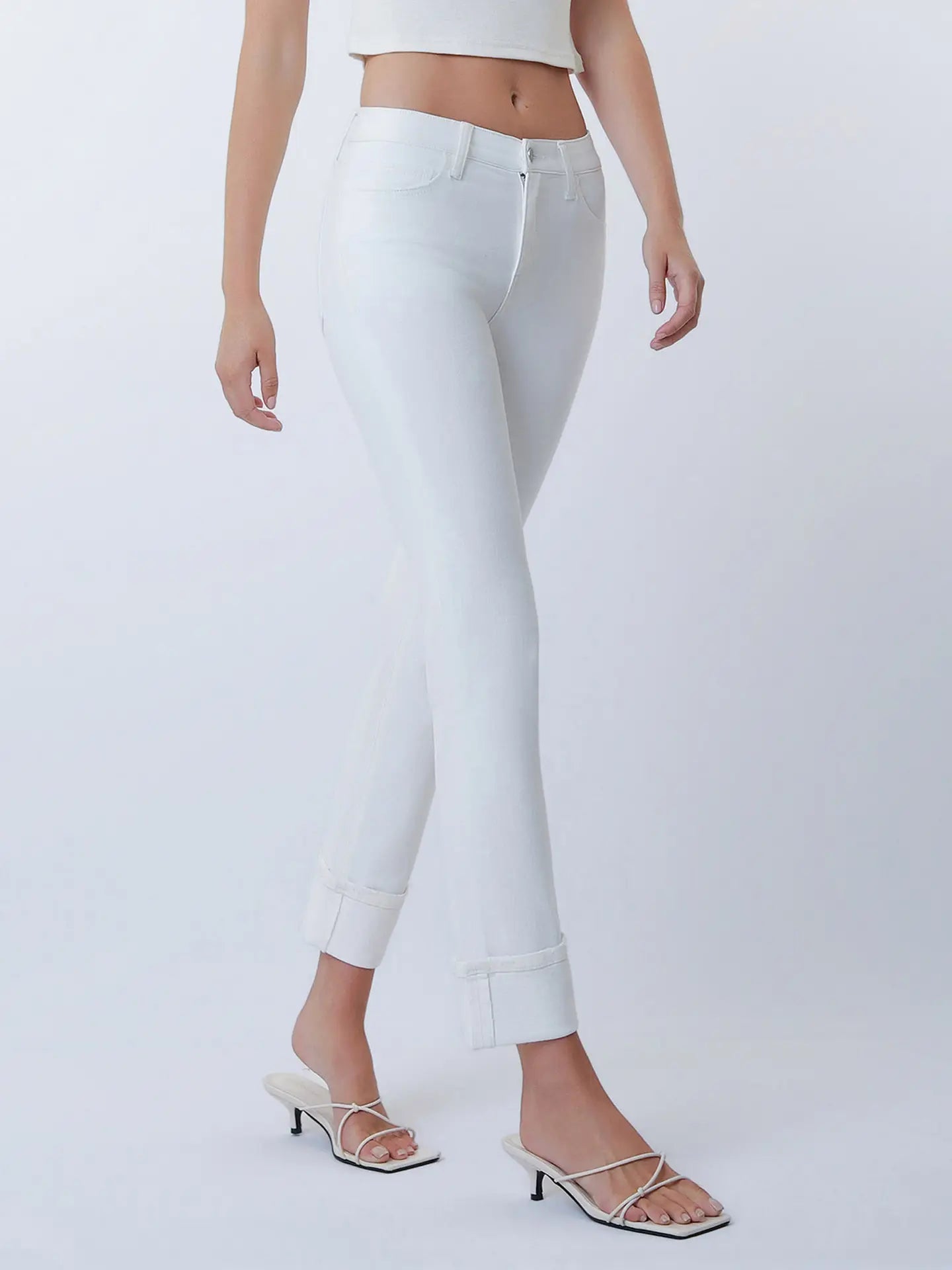 White Crop Slim Straight - Chatsworth Boutique