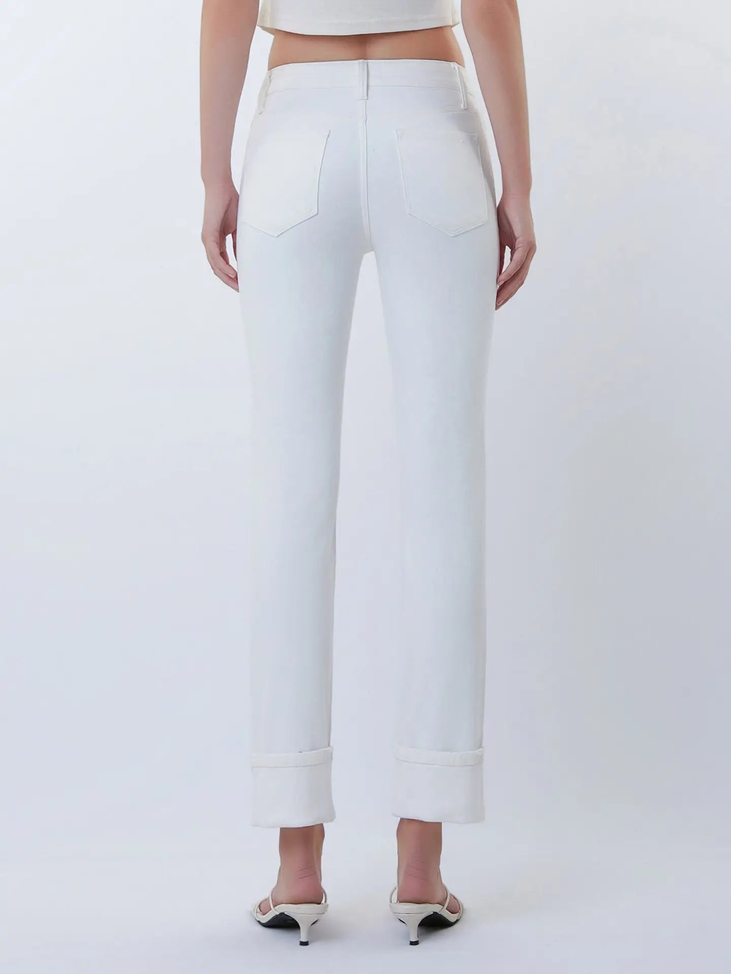 White Crop Slim Straight - Chatsworth Boutique