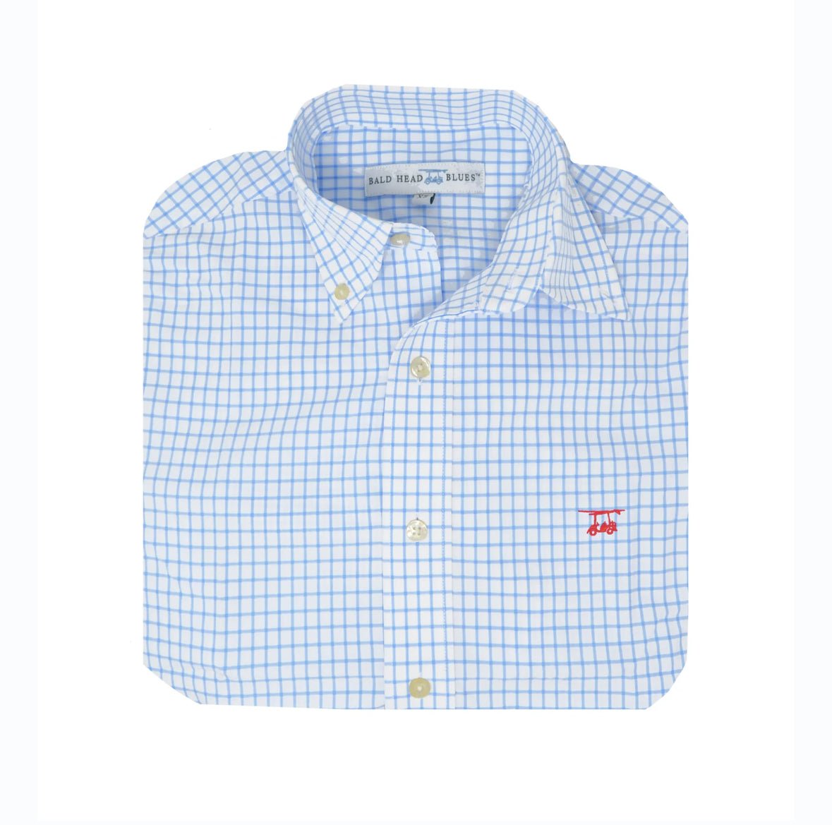 White/Bell Check Button Down - Chatsworth Boutique