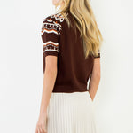 Chocolate Pattern SS Sweater, Styled - THML