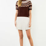 Chocolate Pattern SS Sweater, Back View - THML