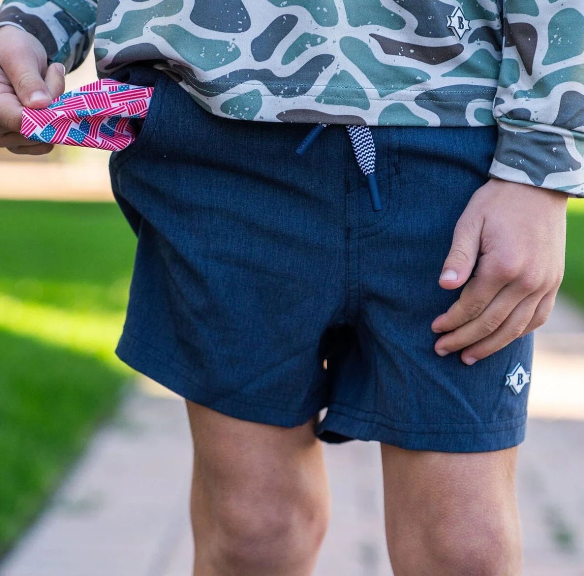 Youth Athletic Short Navy - Chatsworth Boutique