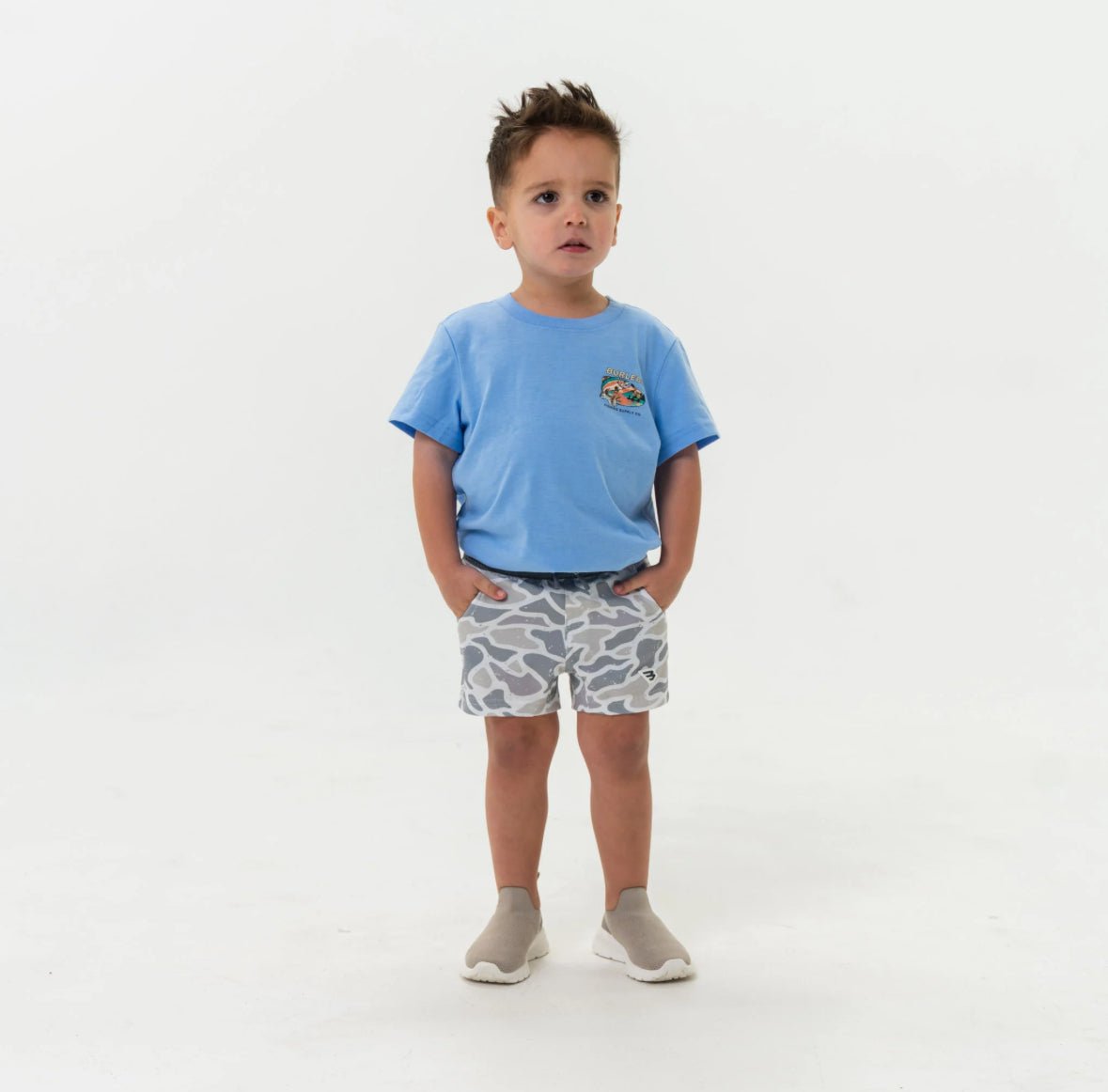 Youth Athletic Short White Camo - Chatsworth Boutique