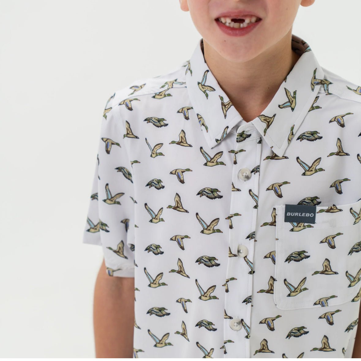 Youth Perf. Button Down Flying Mallard - Chatsworth Boutique