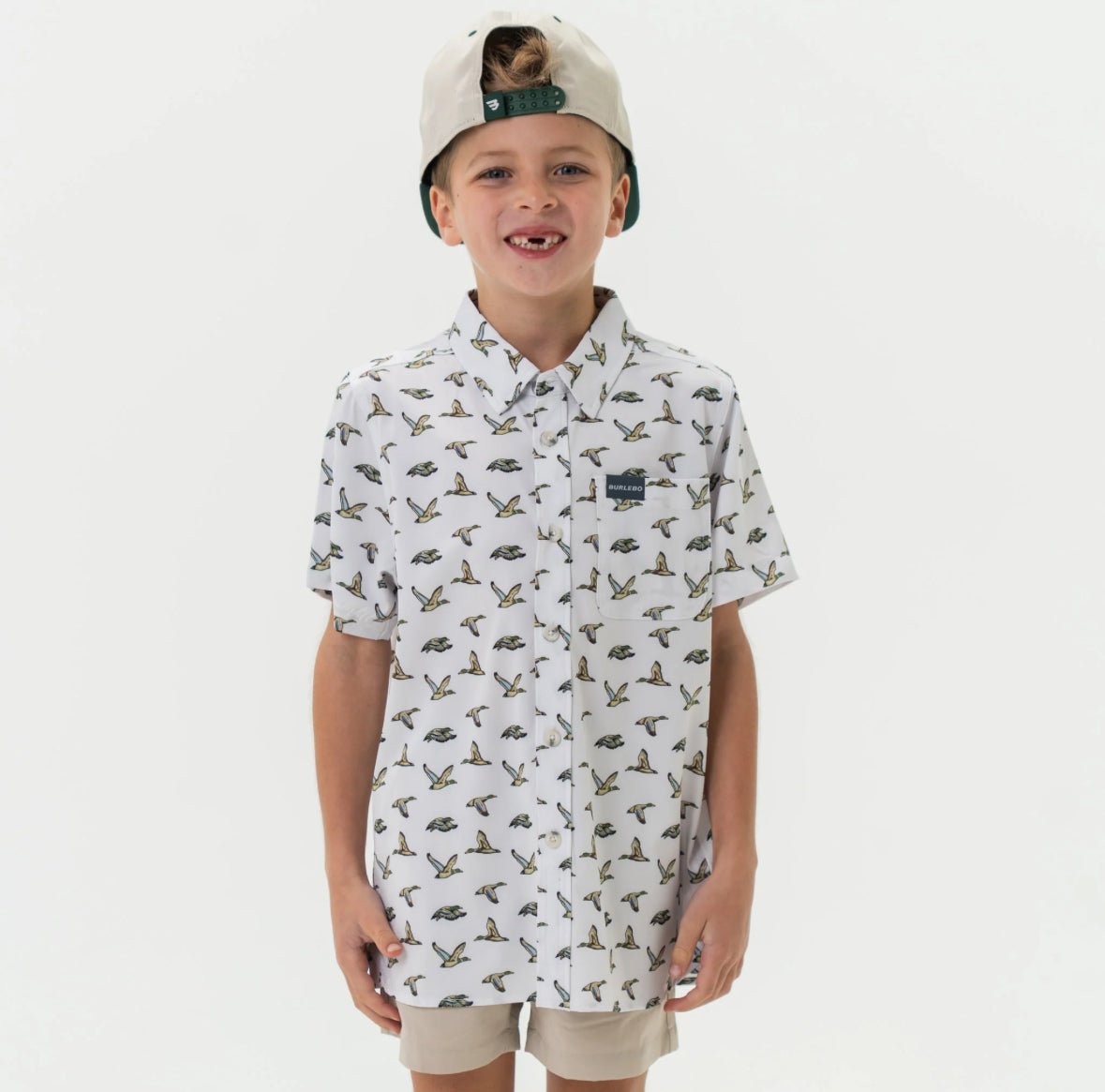 Youth Perf. Button Down Flying Mallard - Chatsworth Boutique