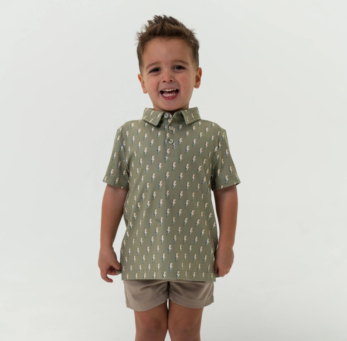Youth Perf. Polo Sage Lightning - Chatsworth Boutique